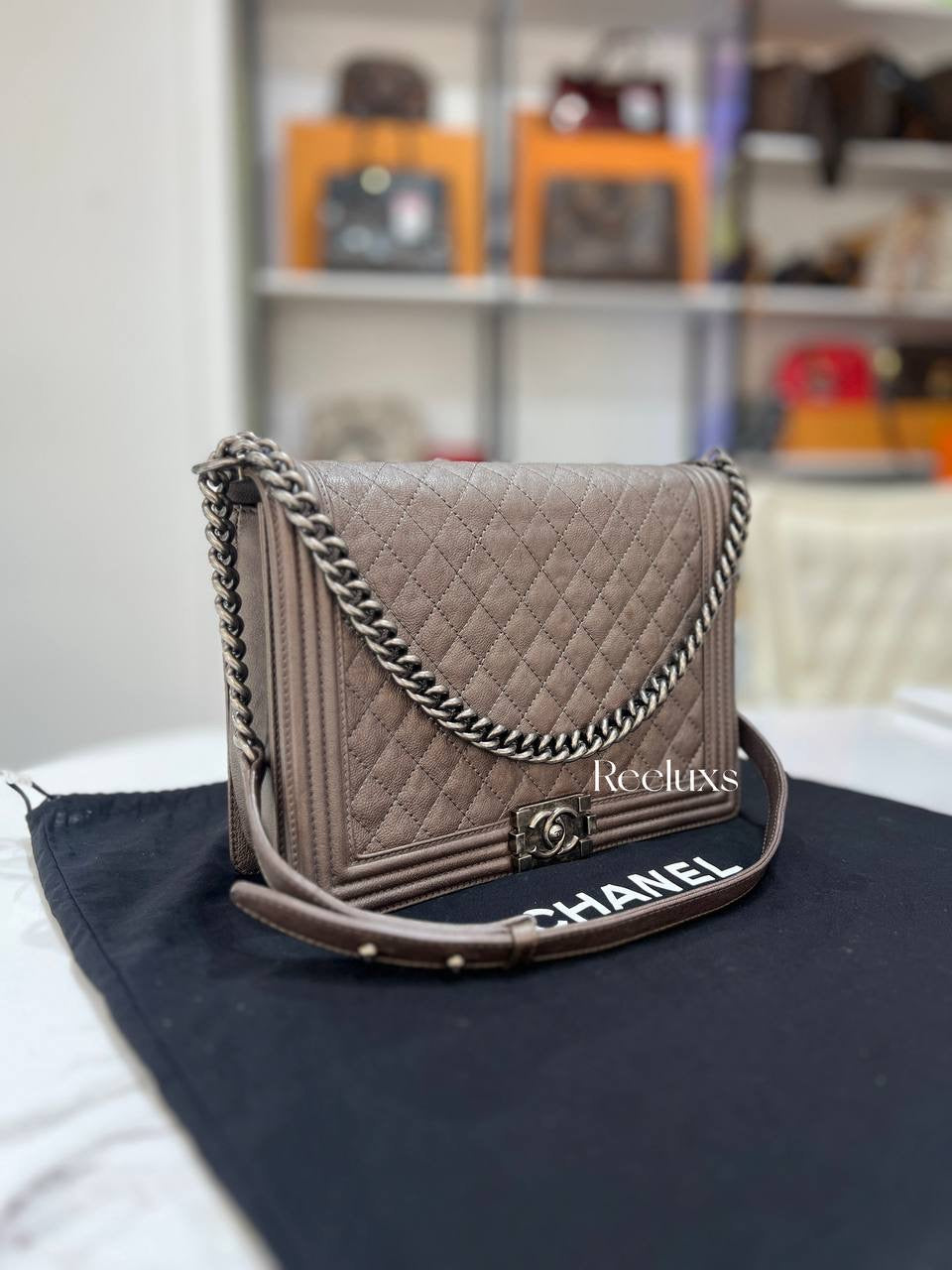 Chanel Boy Bag Medium Chain Shoulder Bag