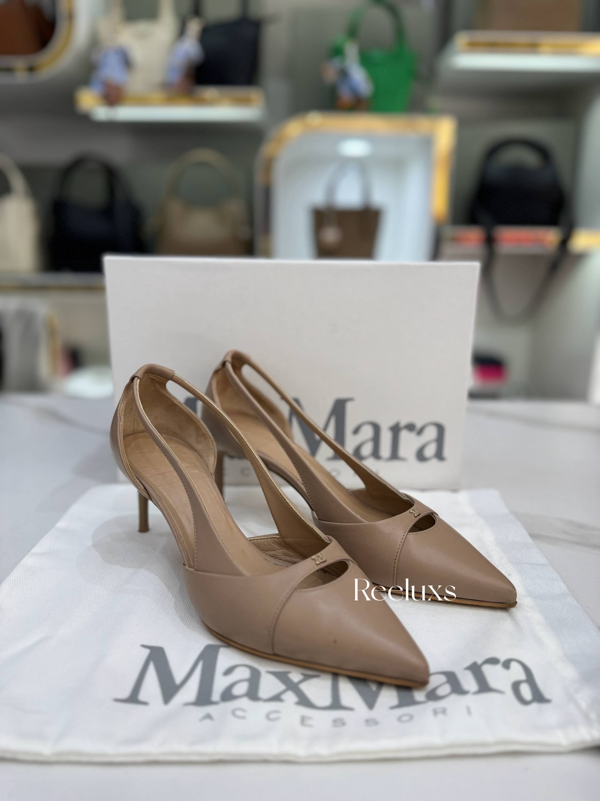 MAX MARA Paula Nappa-Leather Court Shoes