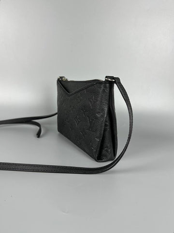 LOUIS VUITTON LV Black Monogram Empreinte Leather Pallas Pochette Crossbody Bag