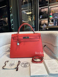 HERMES Capucine Epsom Kelly Sellier 32 Palladium Hardware
