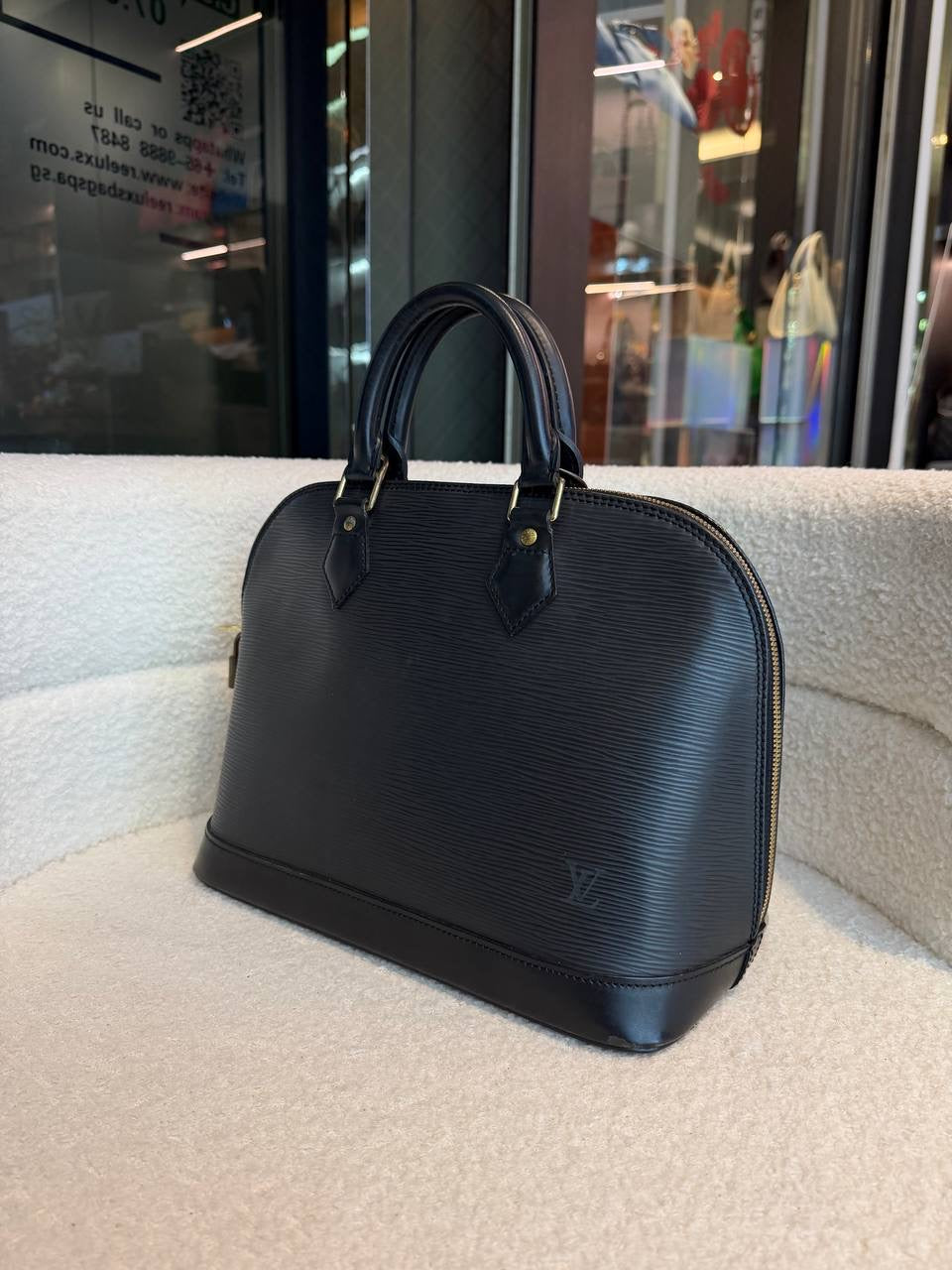 Louis Vuitton Alma PM Handbag Epi Leather Black
