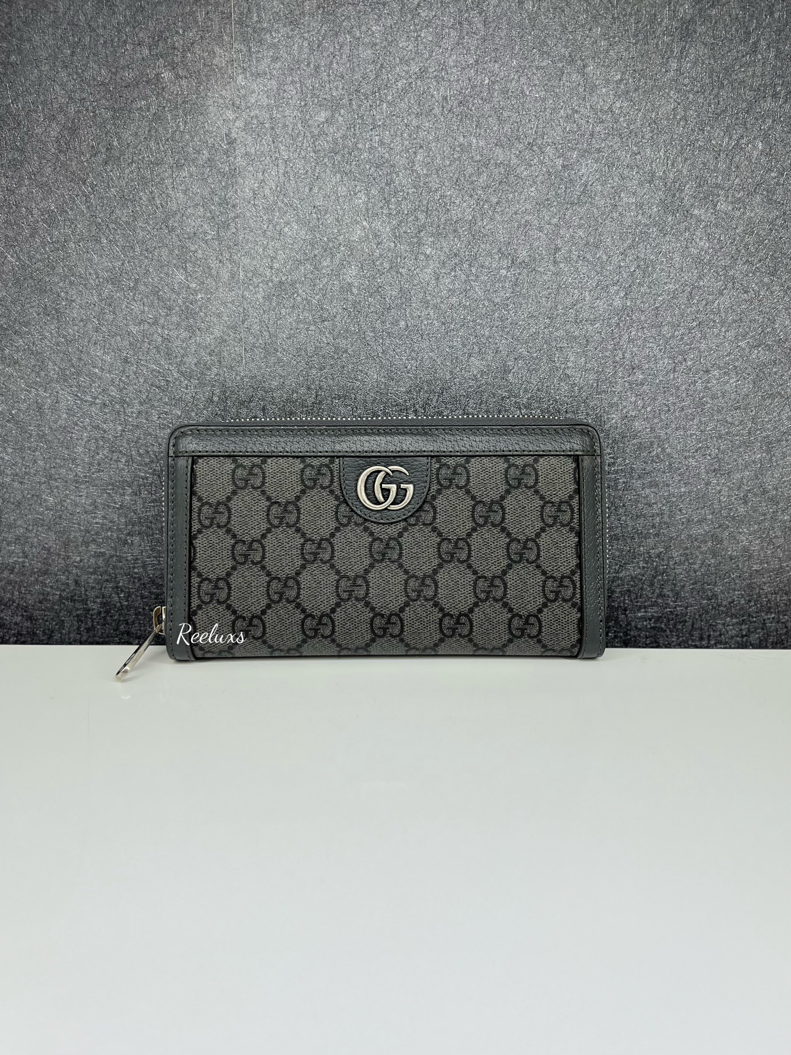 GUCCI Unisex Leather Logo Long Wallet