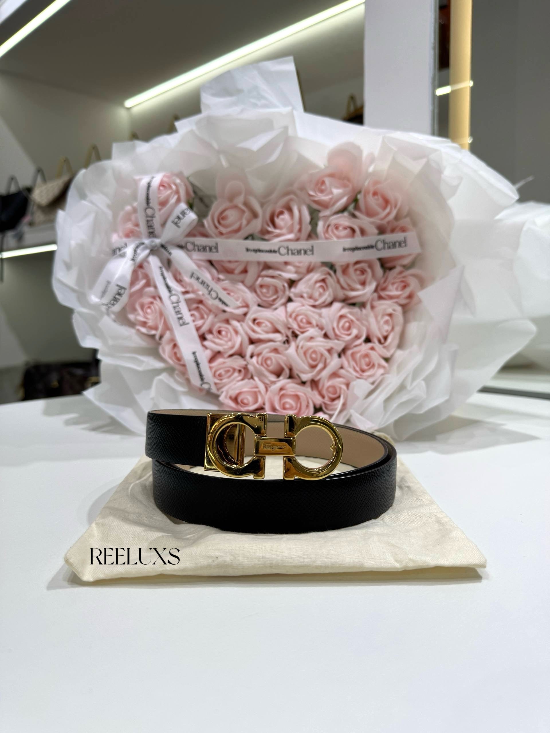 FERRAGAMO Reversible and Adjustable Gancini Belt