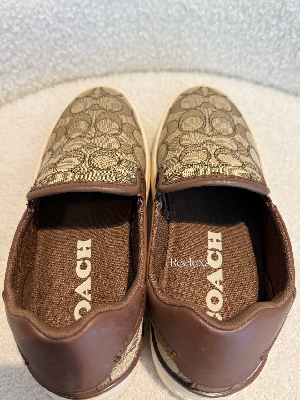 Coach Mott Driver Khaki Signature Loafers