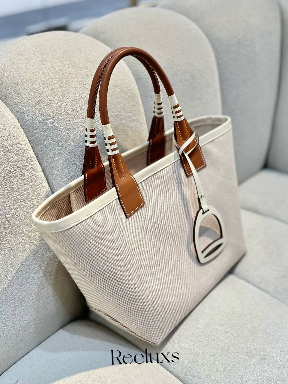 HERMES Steeple 25 Canvas  Tote Handbag