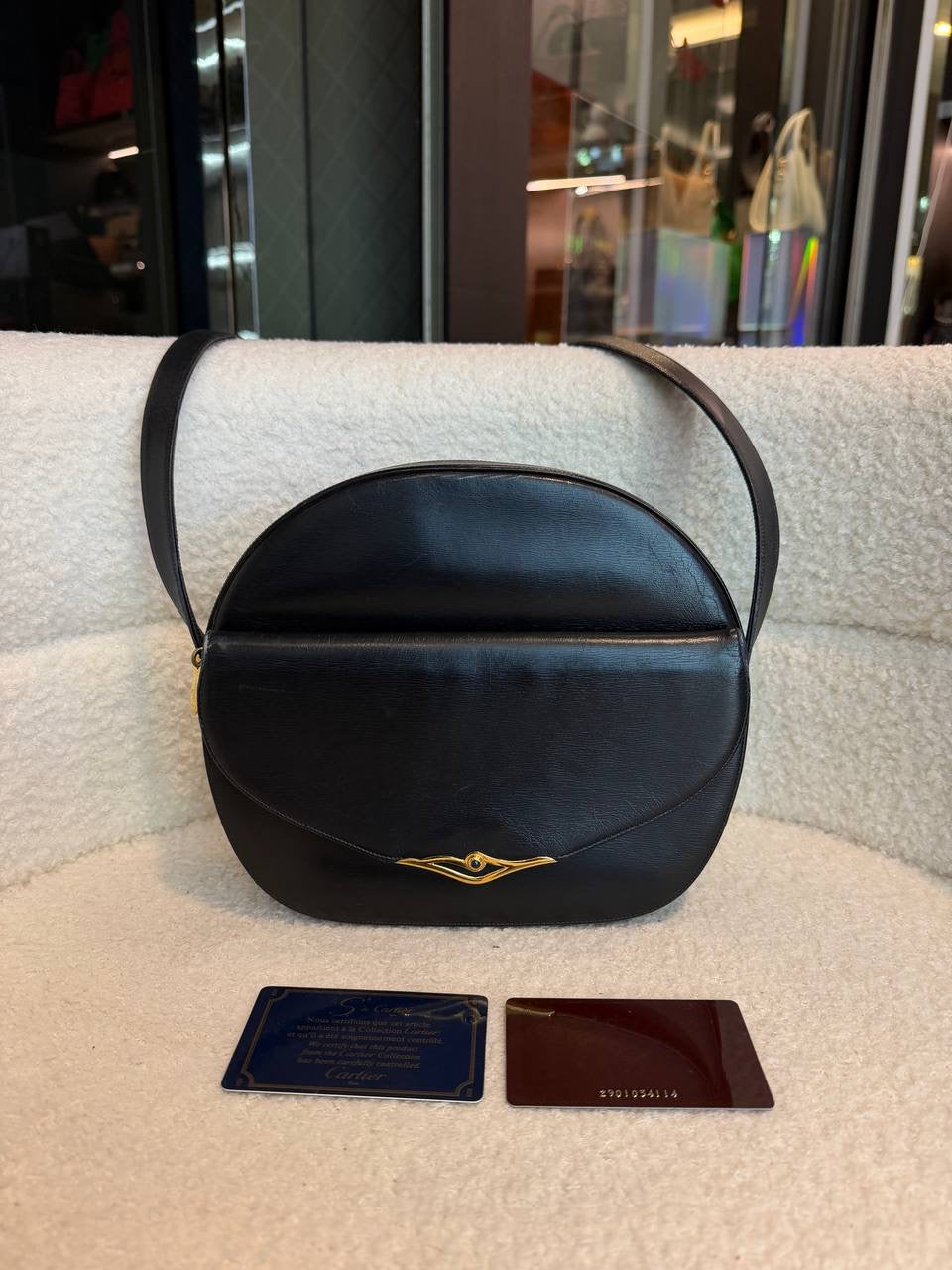 Cartier Leather Sapphire Line Shoulder Bag