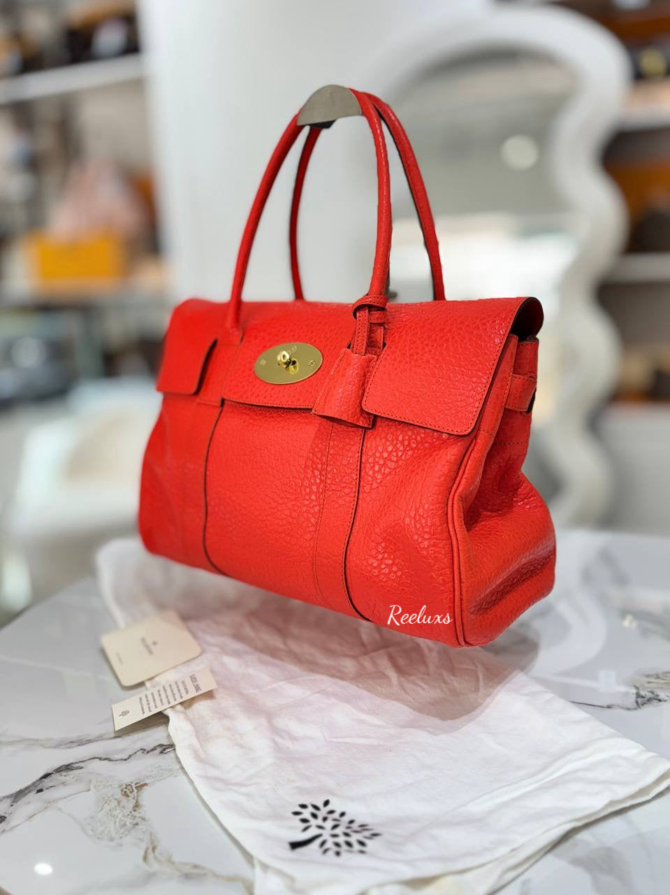 MULBERRY Red Leather bayswater Satchel Handbag