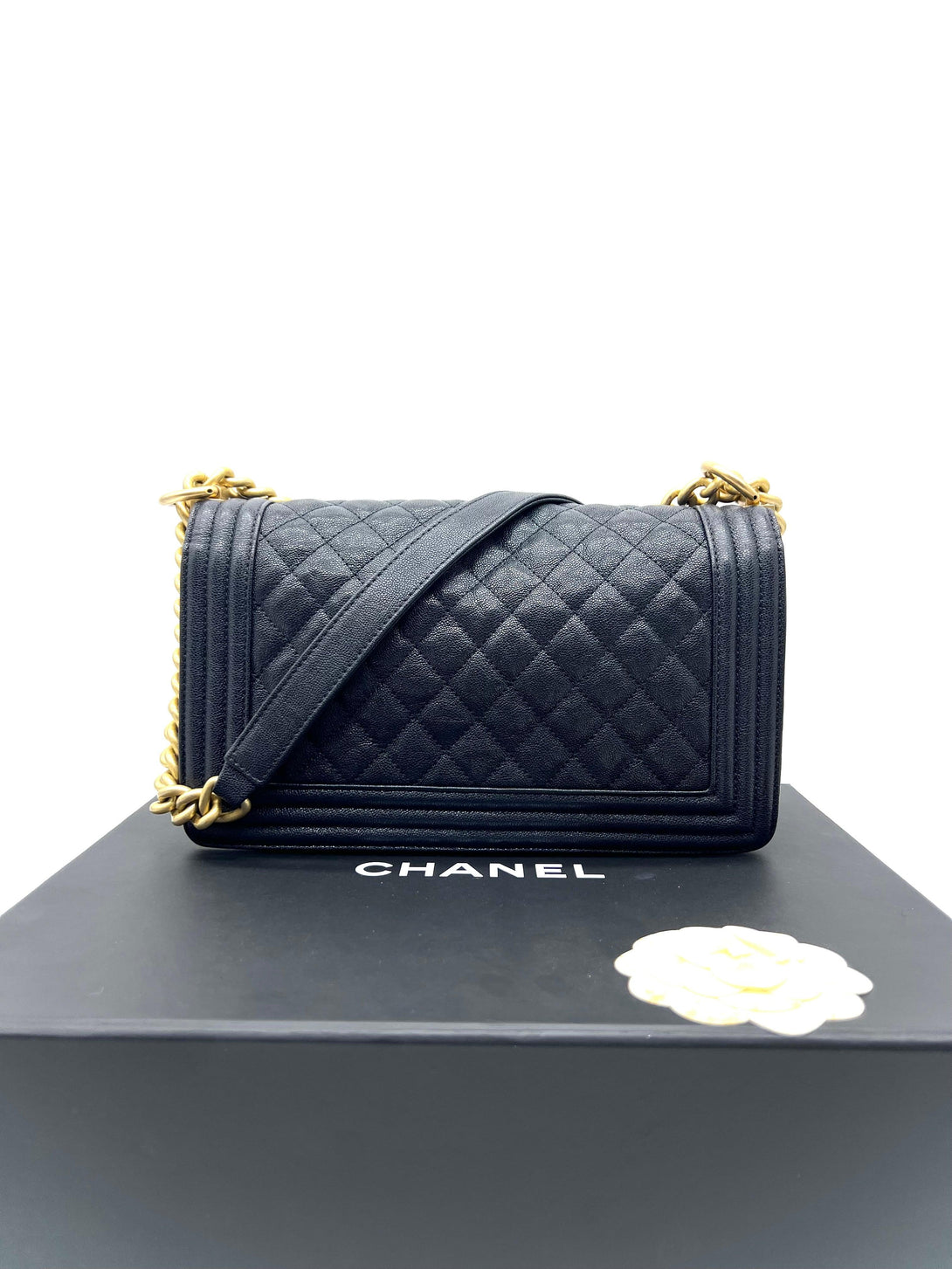 CHANEL Leboy Medium Chevron Calf Leather - Reeluxs 