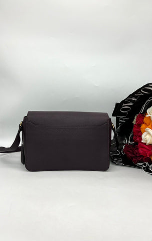 MULBERRY Bayswater Shoulder in Aubergine Grainy Calf Leather - Reeluxs 