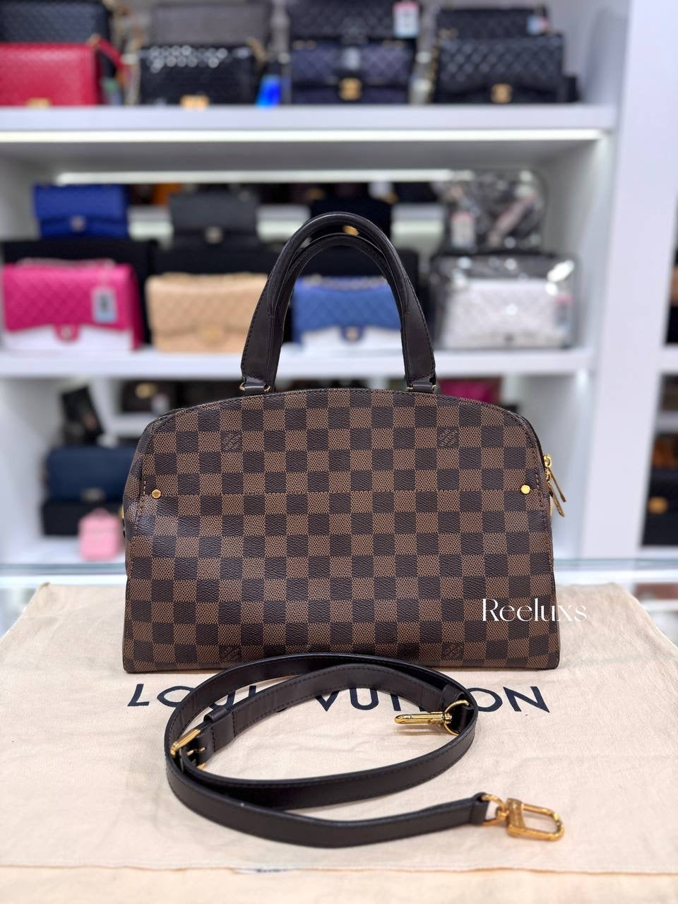 LOUIS VUITTON Damier Ebene Kenstington Bowling Bag
