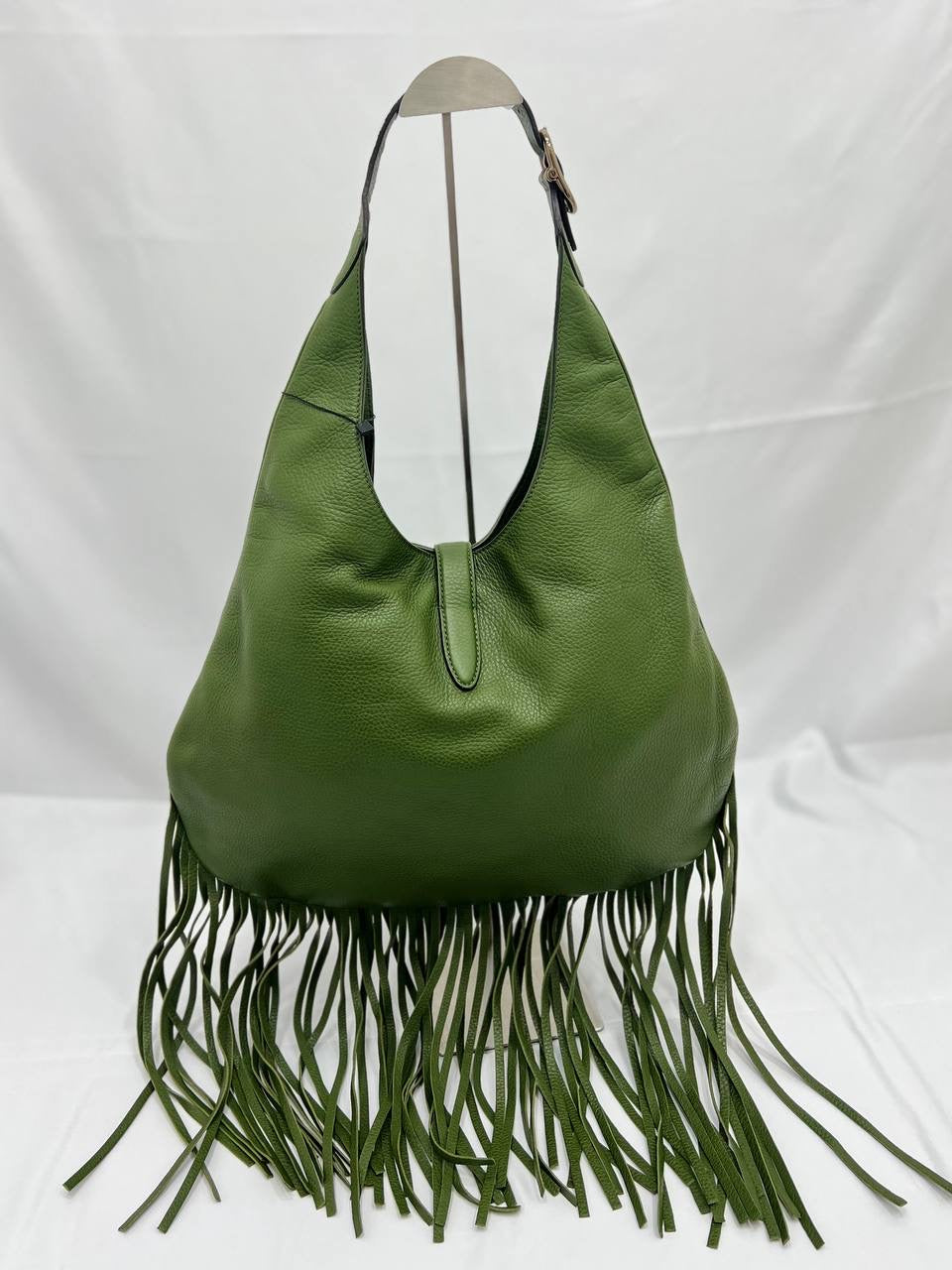 GUCCI Nouveau Fringe In Green Handbag