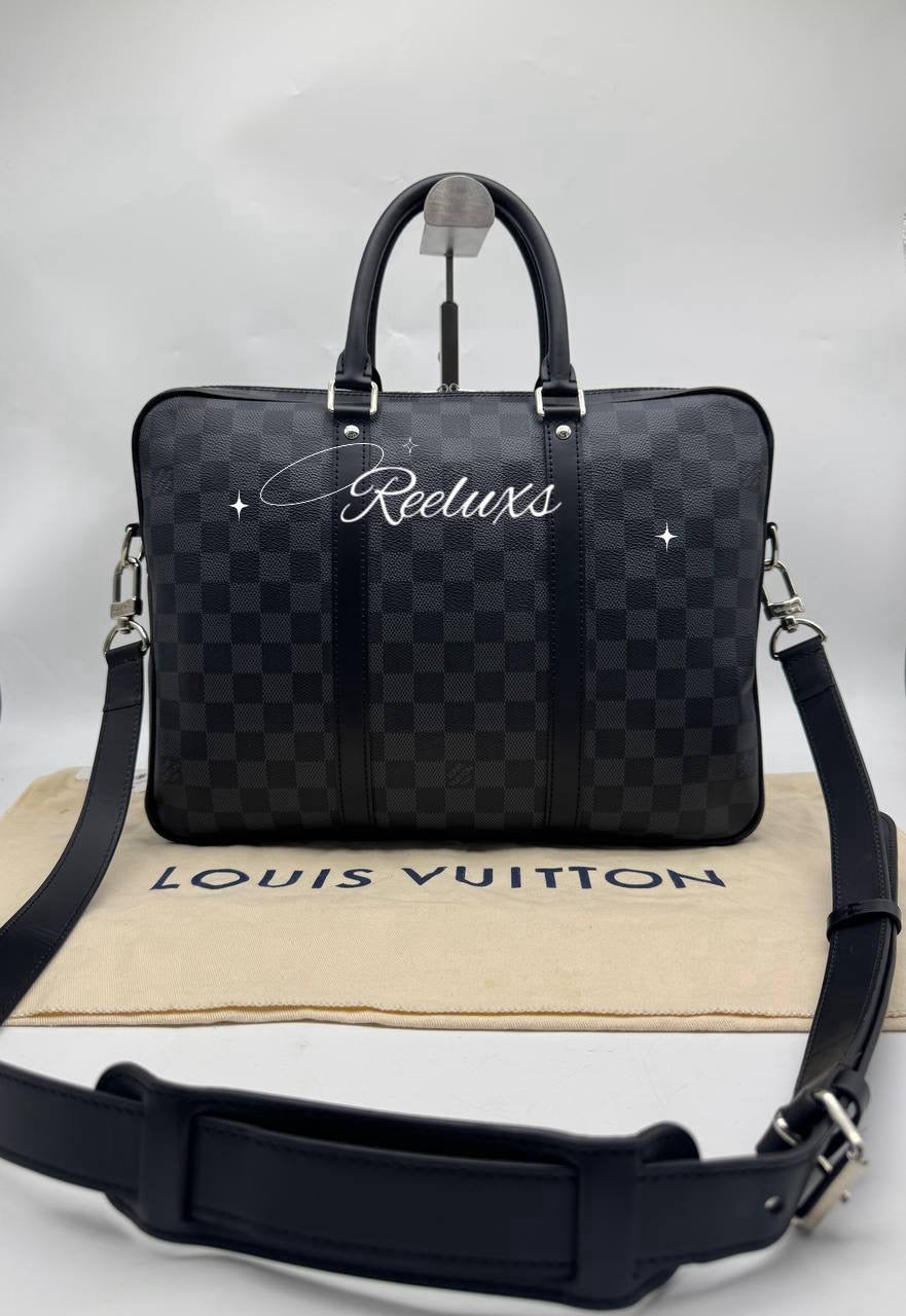 LOUIS VUITTON LV Damier Graphite Porte Documents Voyage Shoulder Bag