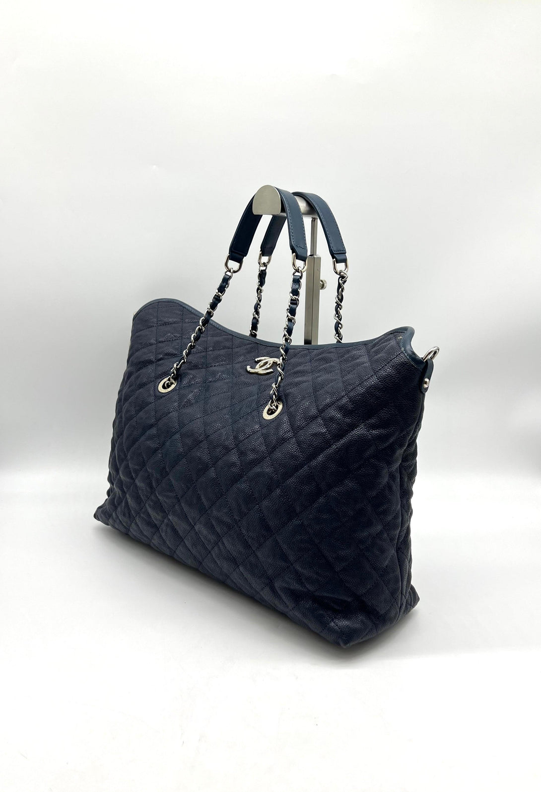 Chanel French Riviera Fold Tote Quilted Caviar Large - Reeluxs 