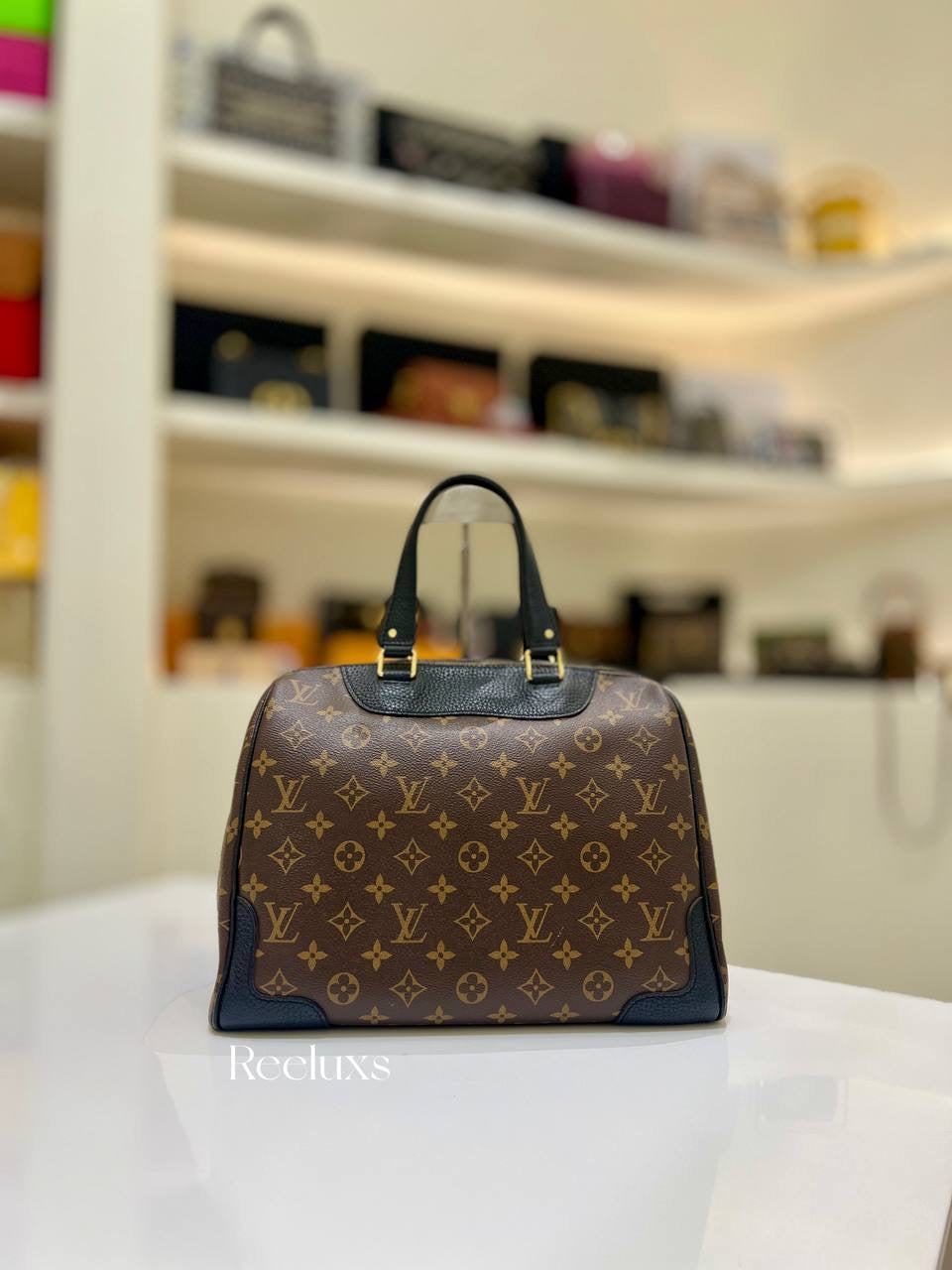 LOUIS VUITTON LV Black Monogram Canvas Retiro NM Bag