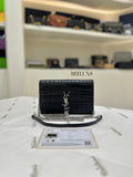 Saint Laurent YSL Kate Tassel Shoulder Bag (Croc-Embossed)
