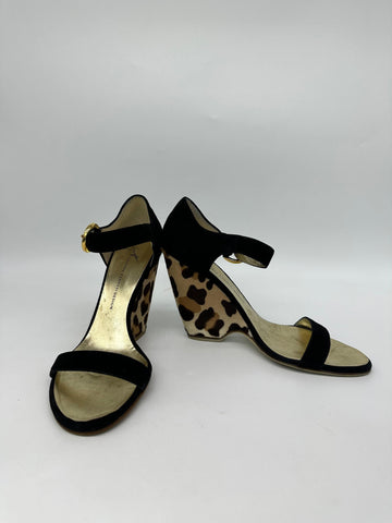 GIUSEPPE ZANOTTI Wedge Mary Janes Black Leopard print - Reeluxs 