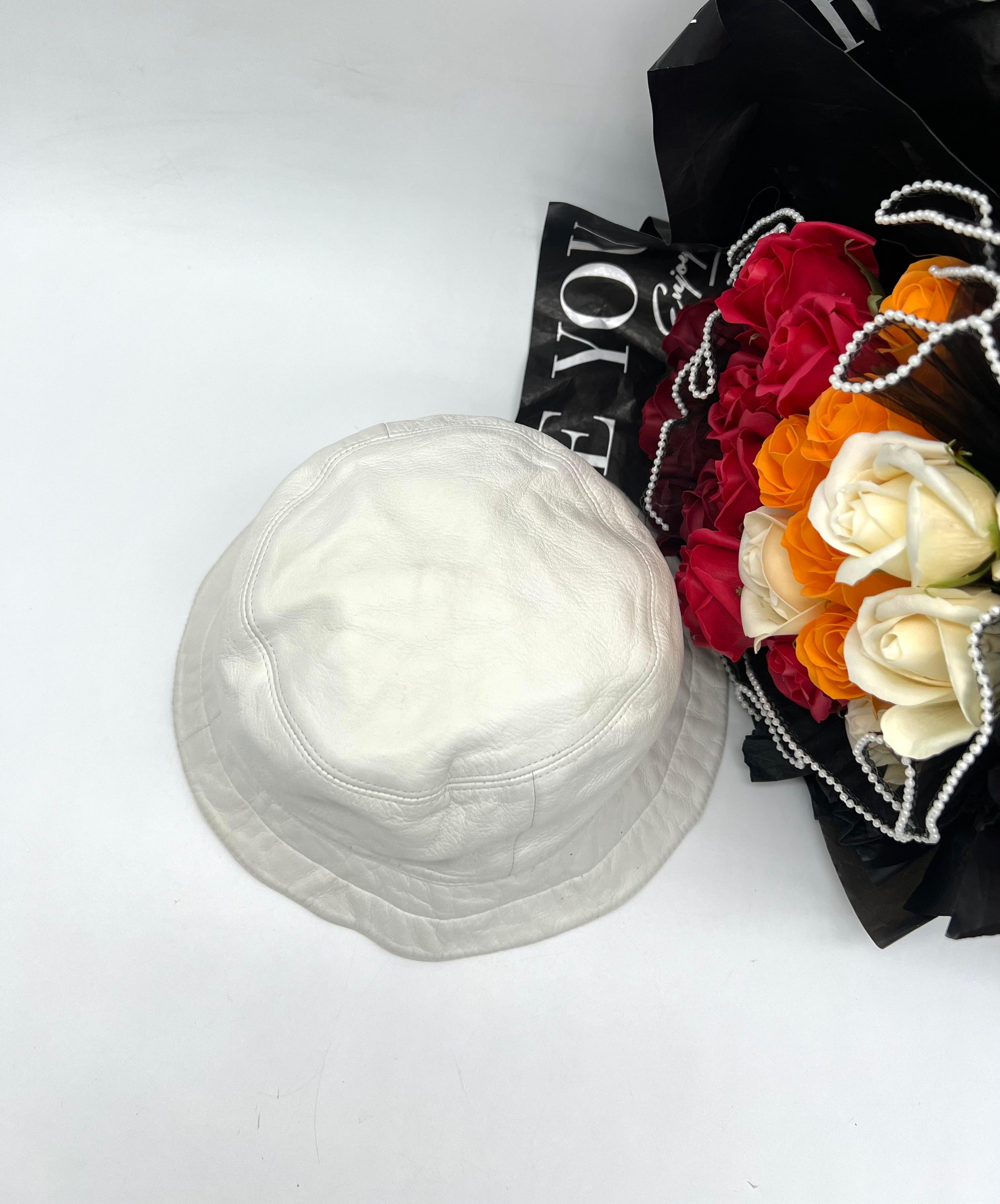 LOUIS VUITTON Bucket Hat Leather White - Reeluxs 