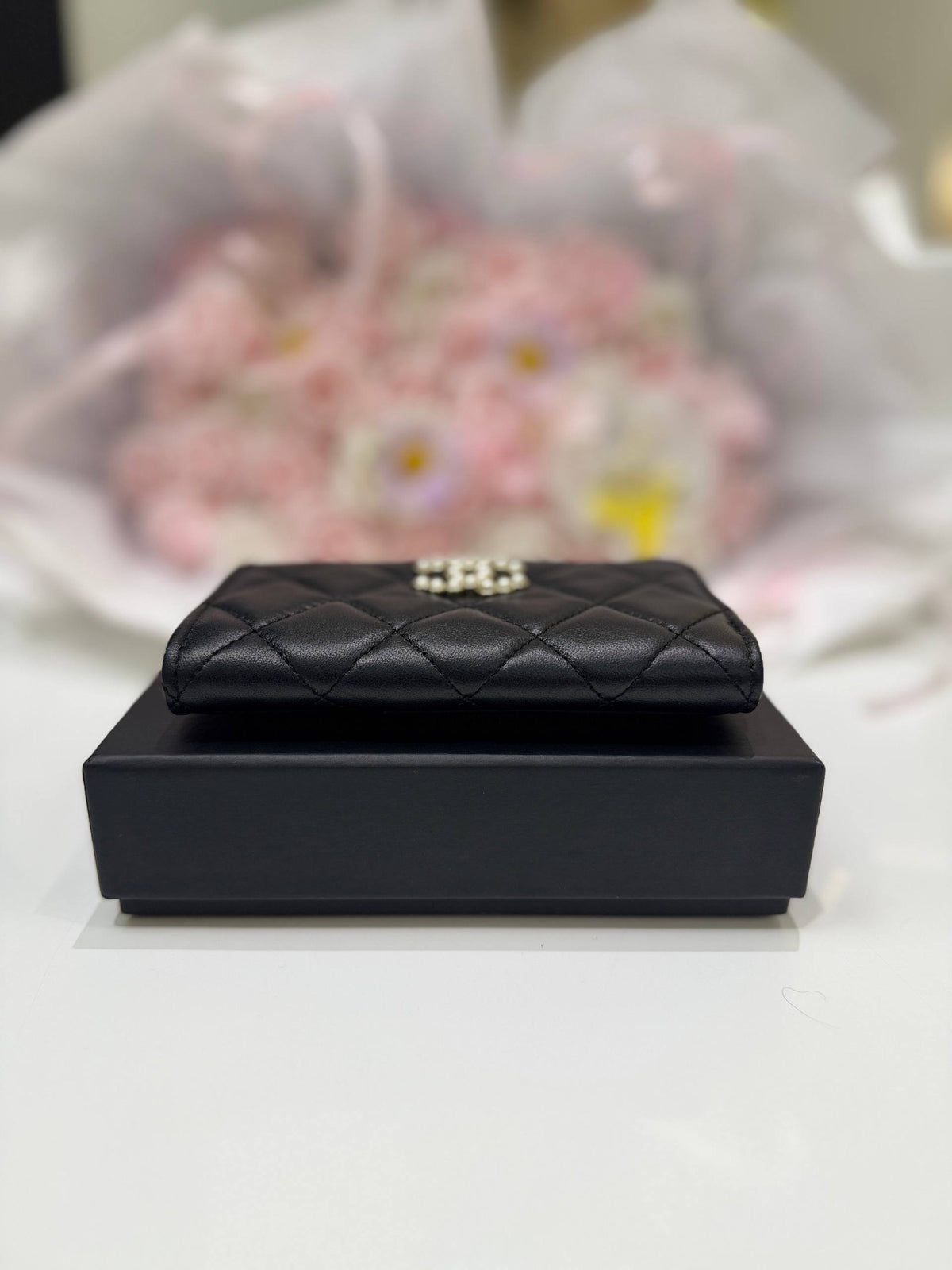 CHANEL Small Folding Compact Wallet Mini Wallet