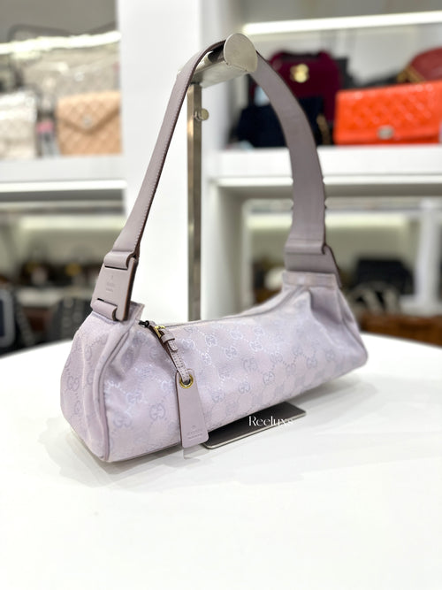 GUCCI GG Monogram Lavender Small Shoulder Bag