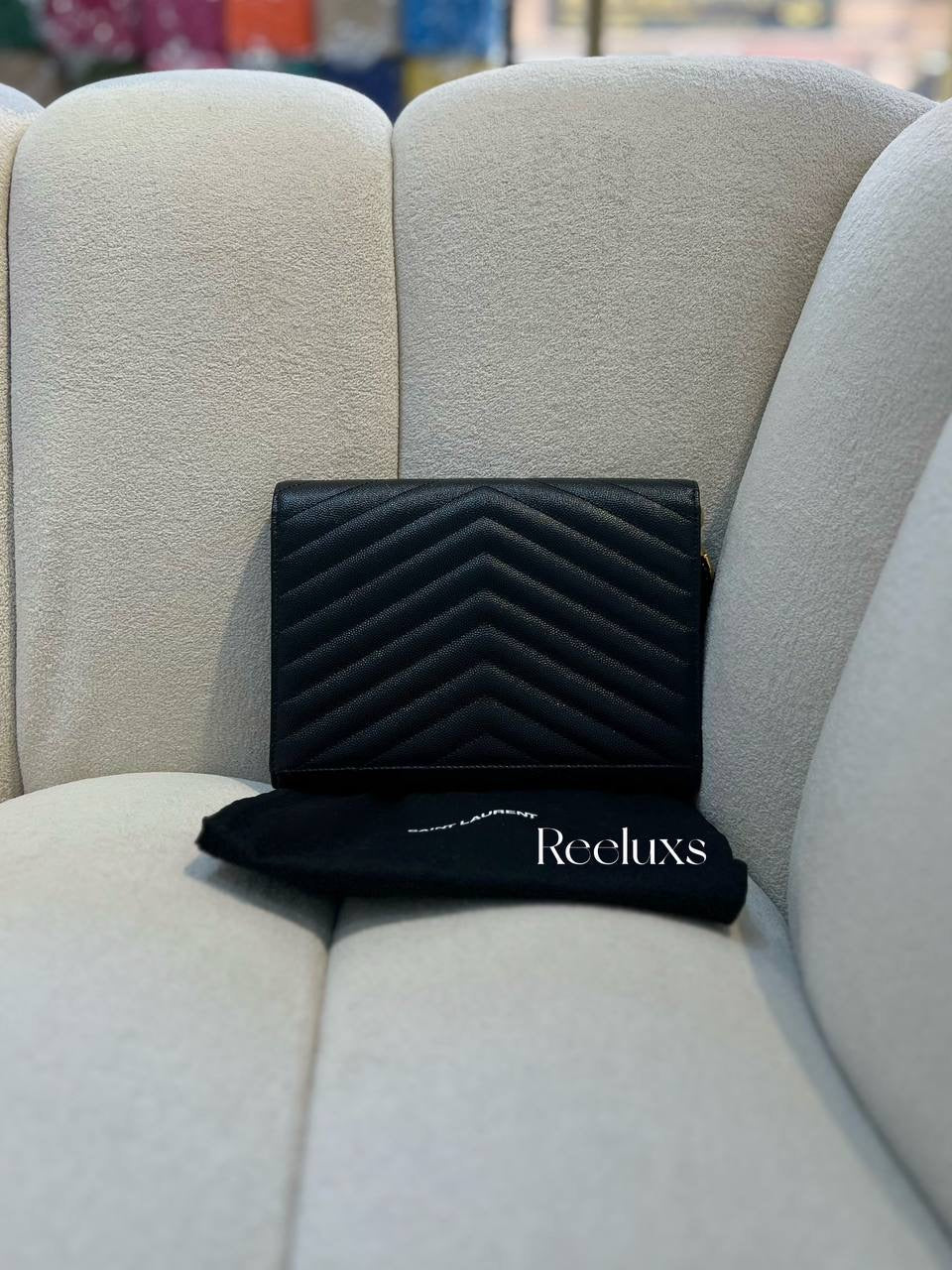 YVES SAINT LAURENT YSL Cassandre matelasse Leather Clutch ( GHW )