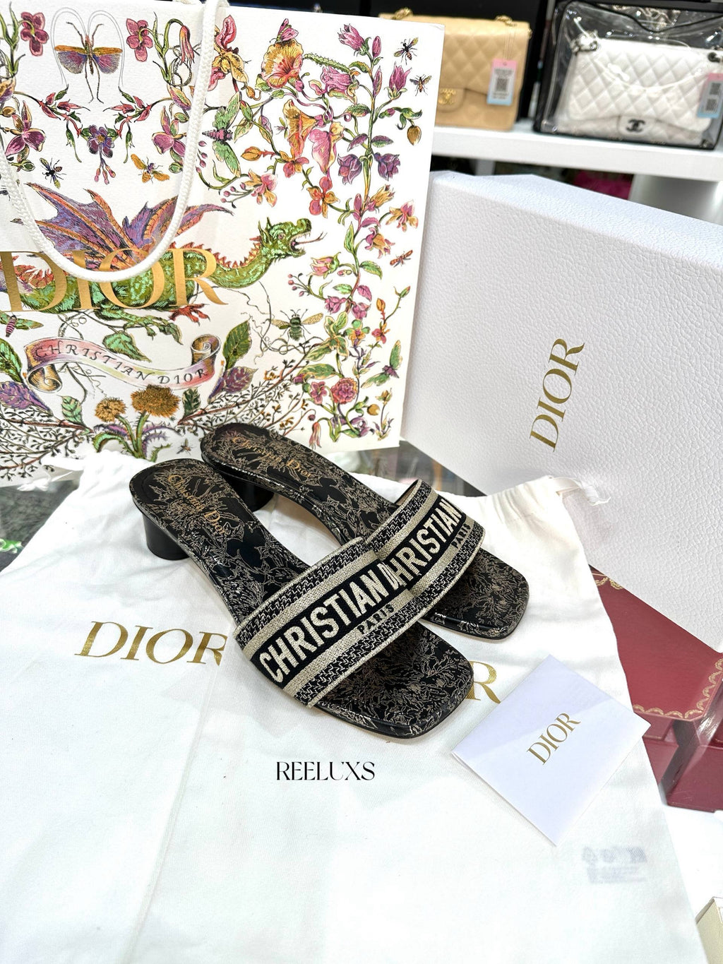 CHRISTIAN DIOR Dway Heeled Slide Full Set