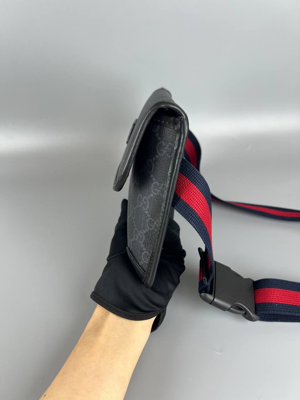 GUCCI Belt Bag In Black GG Superme Canvas