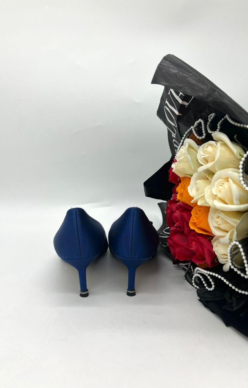 MANOLO BLAHNIK&nbsp; Satin Heels In Blue Women’s Fashion - Reeluxs 