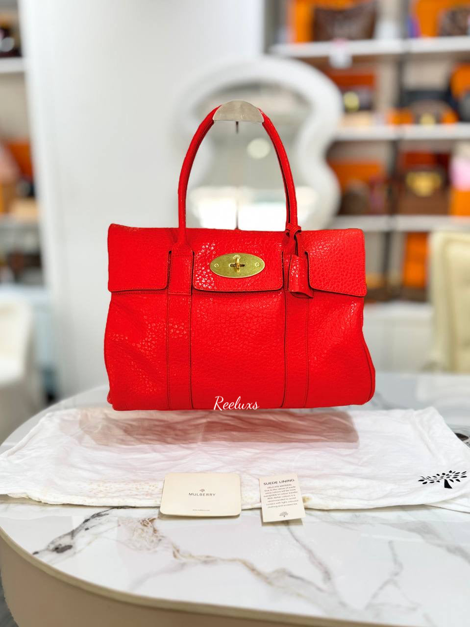 MULBERRY Red Leather bayswater Satchel Handbag
