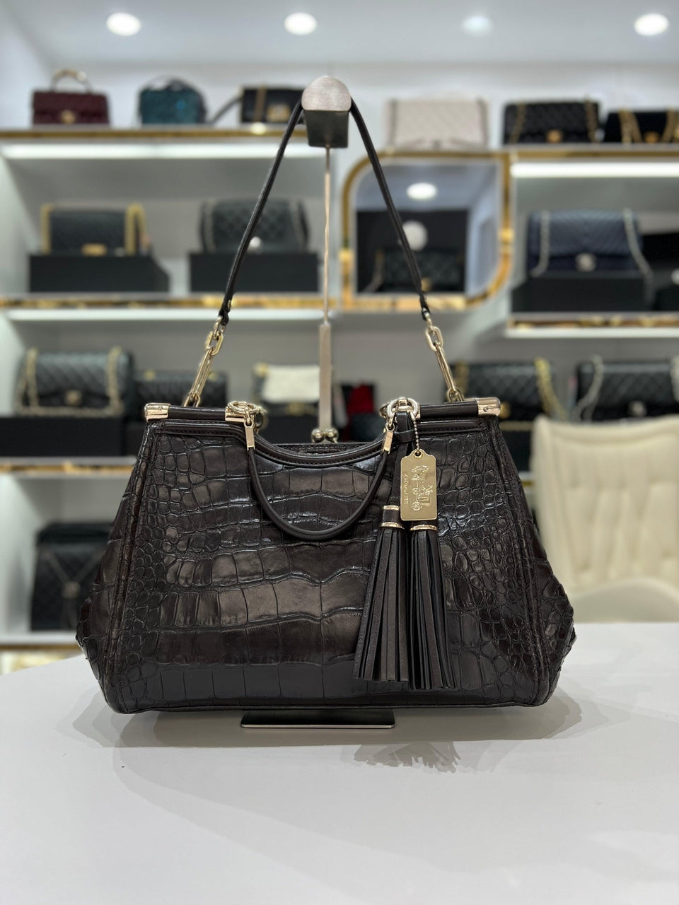 Coach Crocodile -embossed Bag Women's Fashion Bag - Reeluxs 