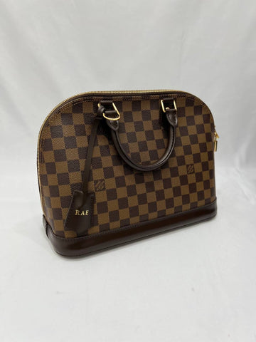 FULL SET LOUIS VUITTON LV Alma PM Damier Ebene Hand Bag