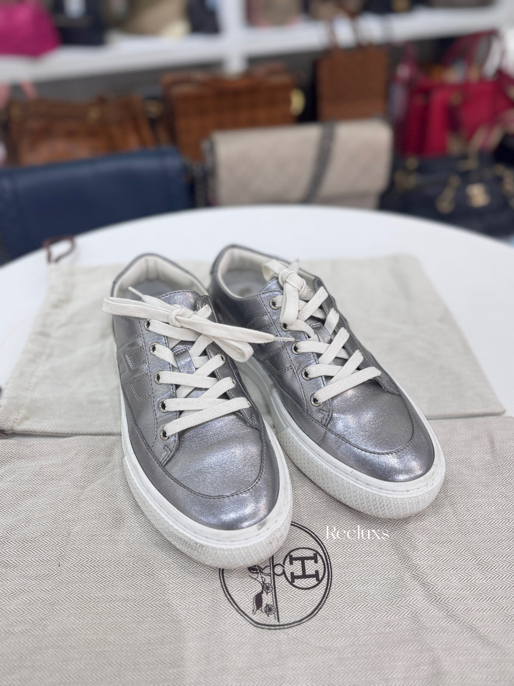 Hermès Deep Sneaker Metallic Nappa Leather