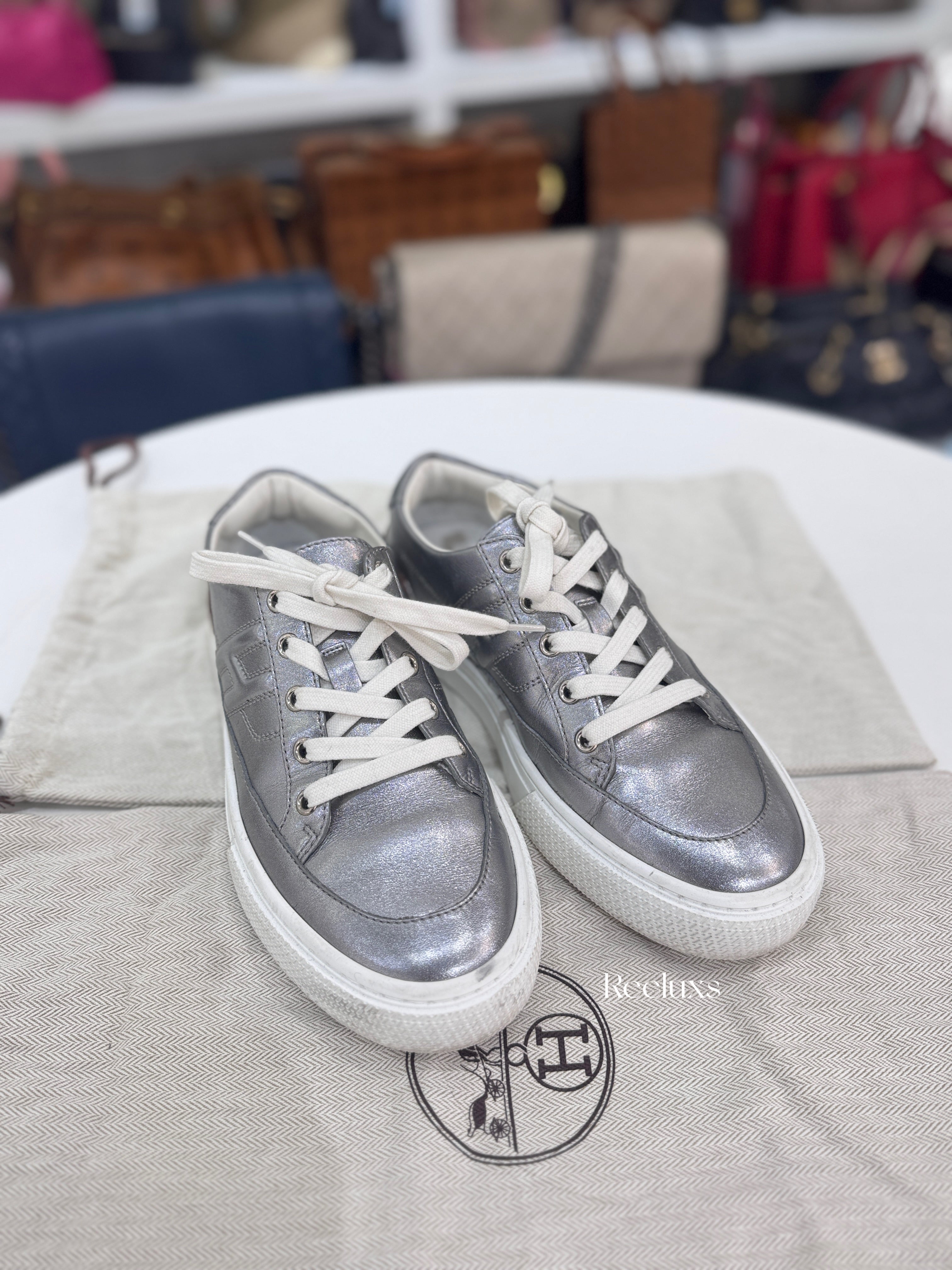 Hermès Deep Sneaker Metallic Nappa Leather