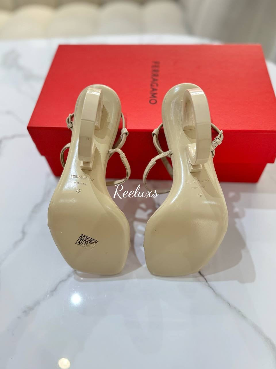 FERRAGAMO Elila Sandals Heel Shoes Size  7 1/2