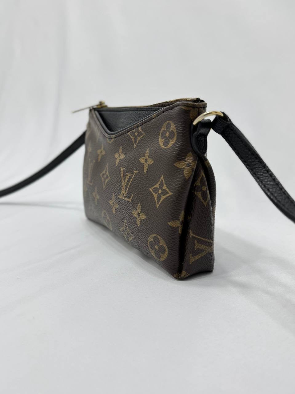 LOUIS VUITTON LV Monogram Pallas Pochette Crossbody Bag Black