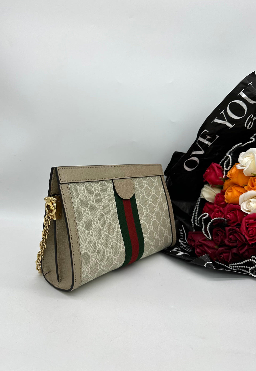 GUCCI Ophidia GG Small Chain Sling Bag For Lady - Reeluxs 