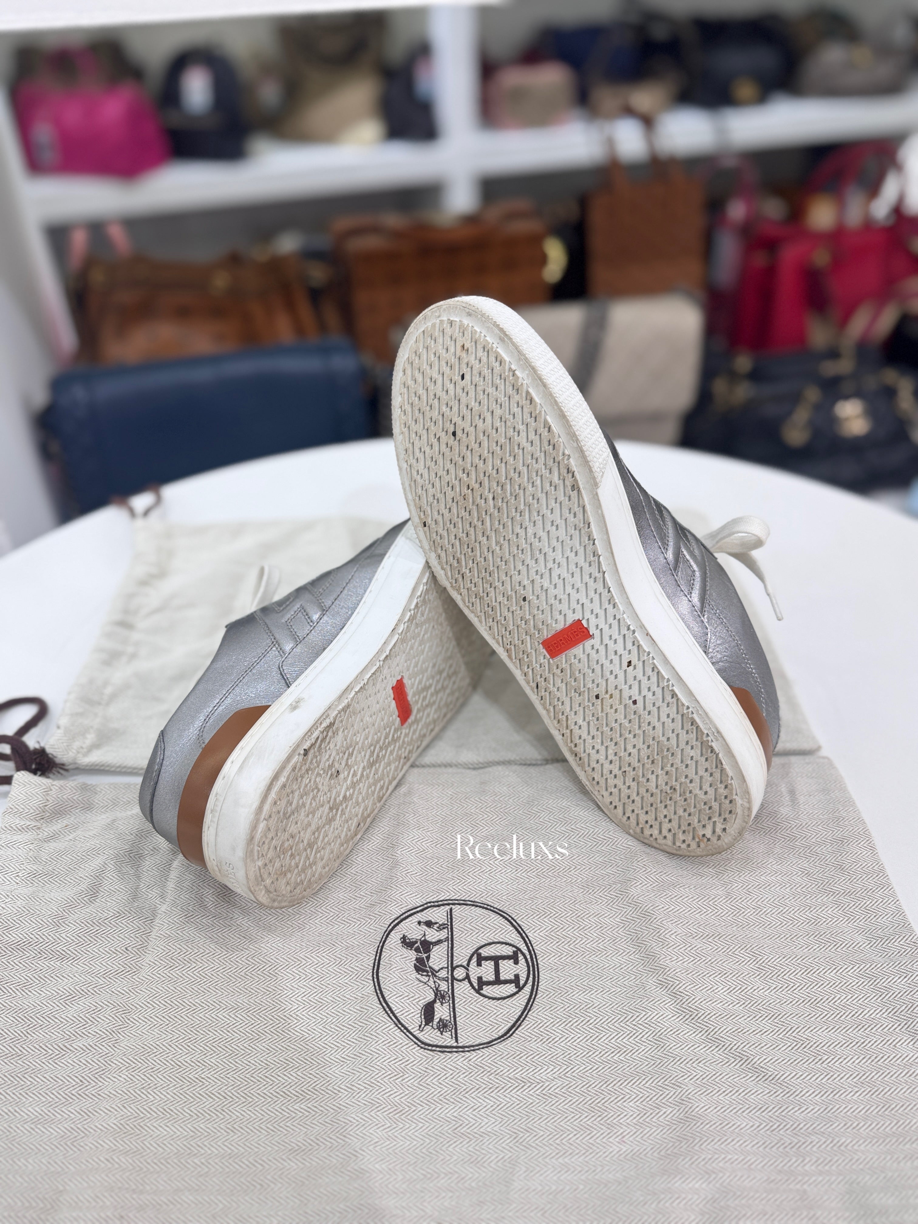 Hermès Deep Sneaker Metallic Nappa Leather