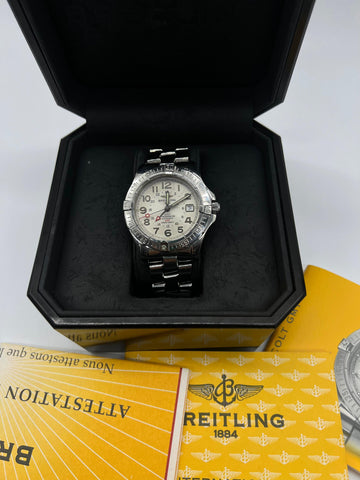 Breitling Colt GMT White Dial Automatic Steel Mens Watch A32350 - Reeluxs 