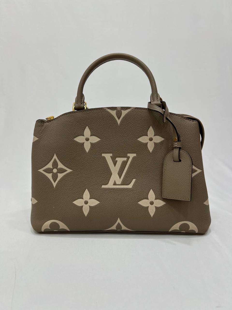 Full Set 2022 Microchip LOUIS VUITTON LV Petit Palais Bicolour Monogram Empreinte 2Way Shoulder Bag