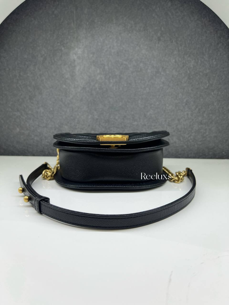 CHANEL Boy Halfmoon Shoulder Bag