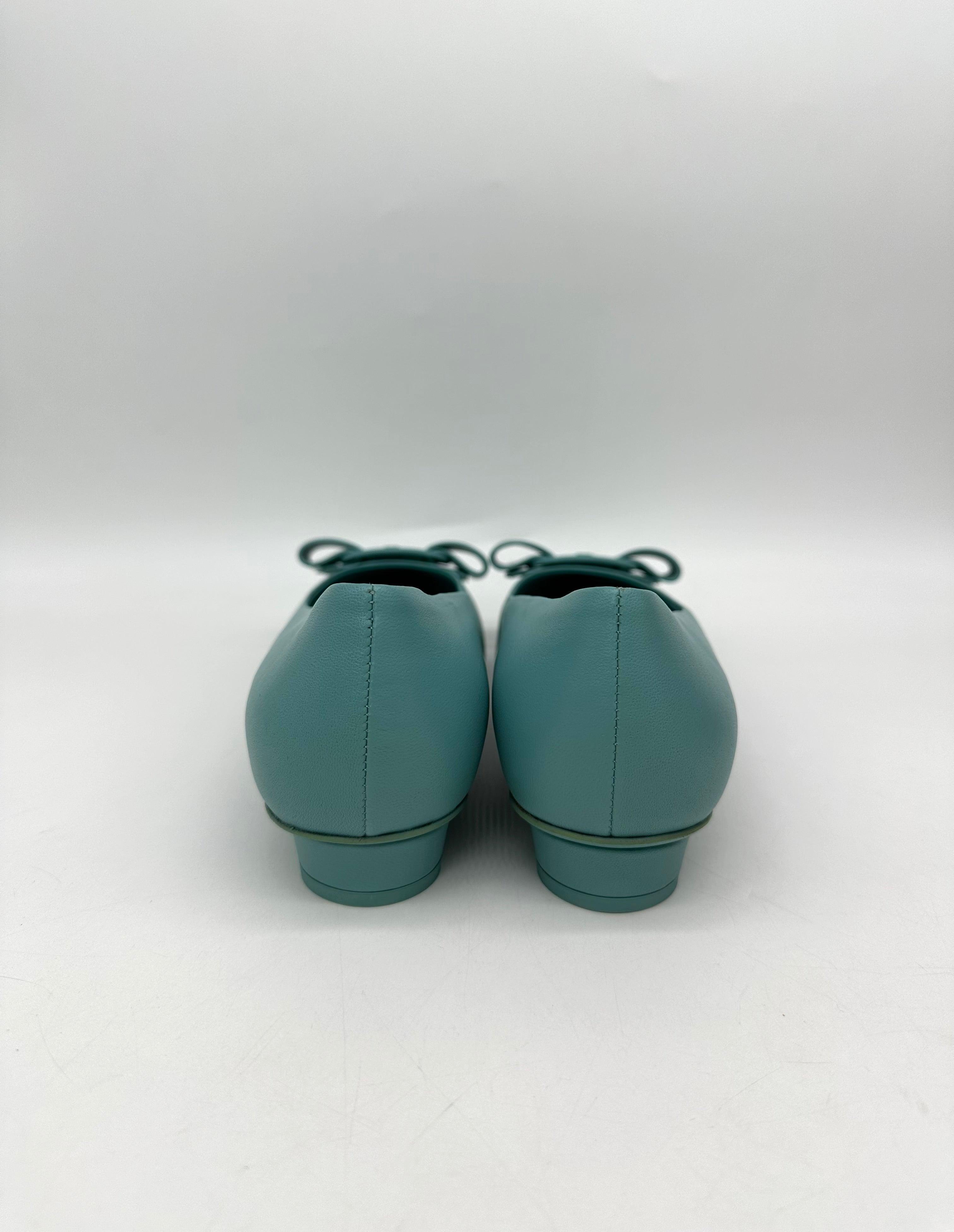 SALVATORE FERRAGAMO Viva Turquoise Ballet Flats Size 8 - Reeluxs 
