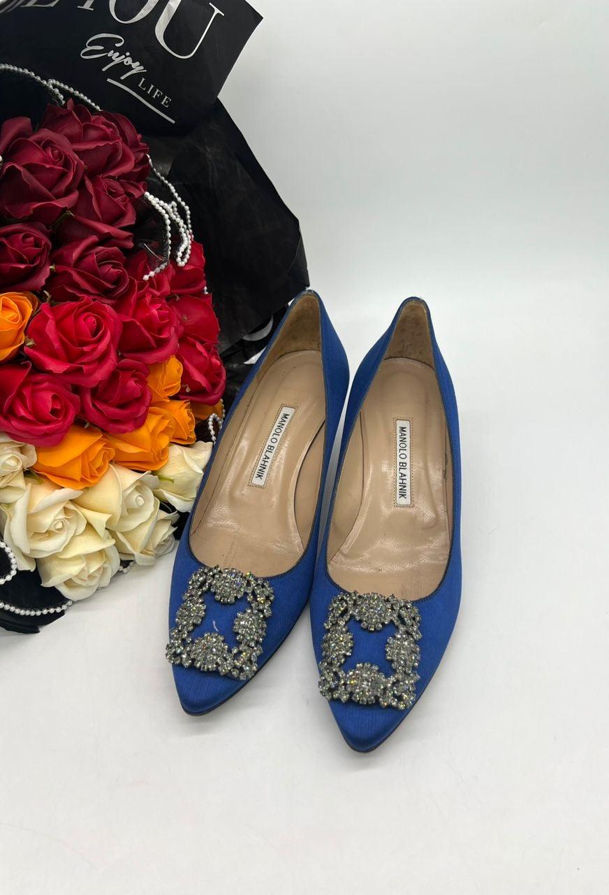 MANOLO BLAHNIK&nbsp; Satin Heels In Blue Women’s Fashion - Reeluxs 