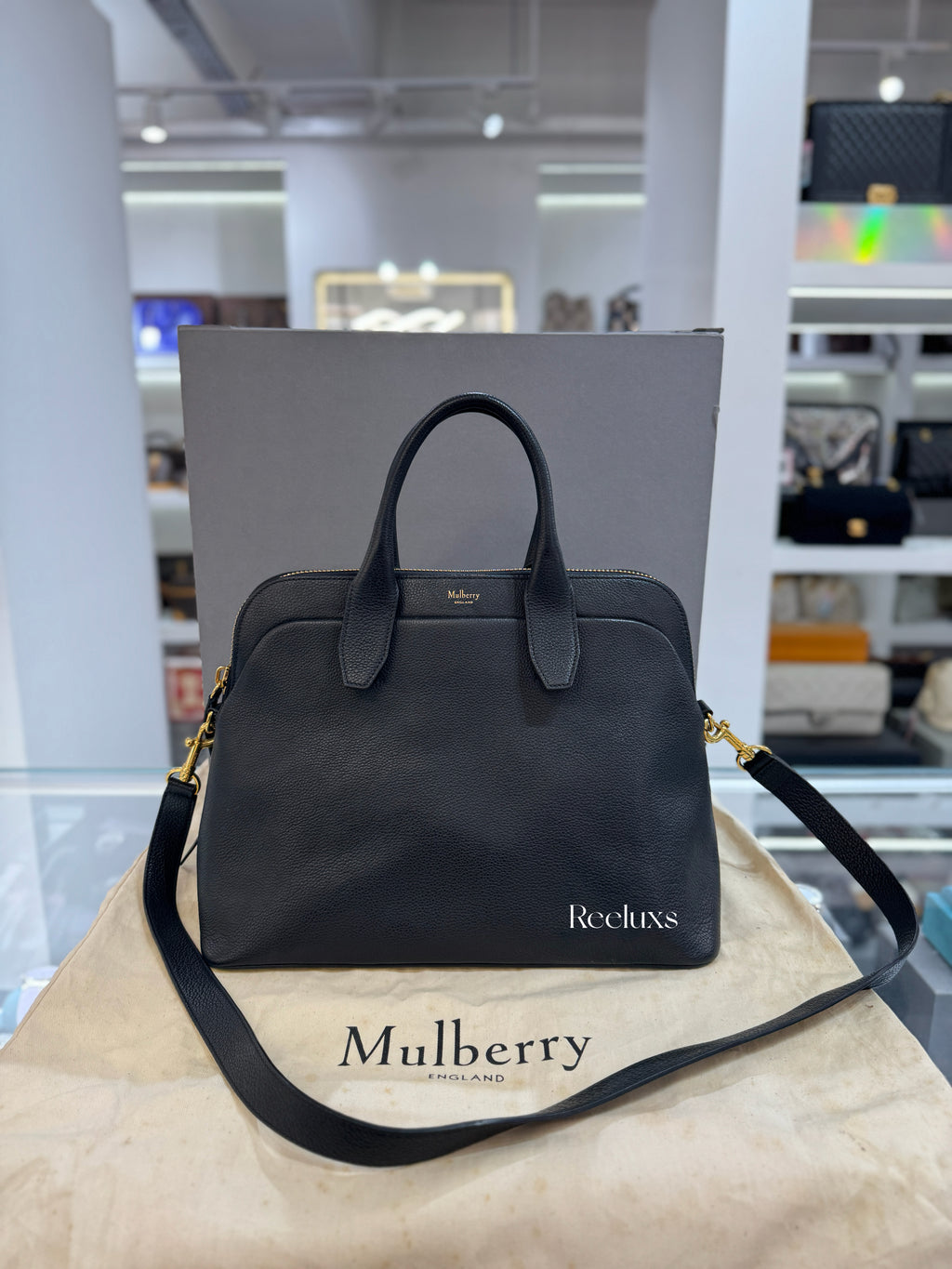 Full Set Black MULBERRY Colville Leather Bag