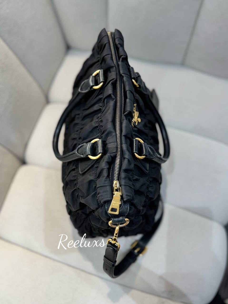 PRADA Tessuto Gaufre Nylon Handbag - Shoulder Bag ( 2-Way )