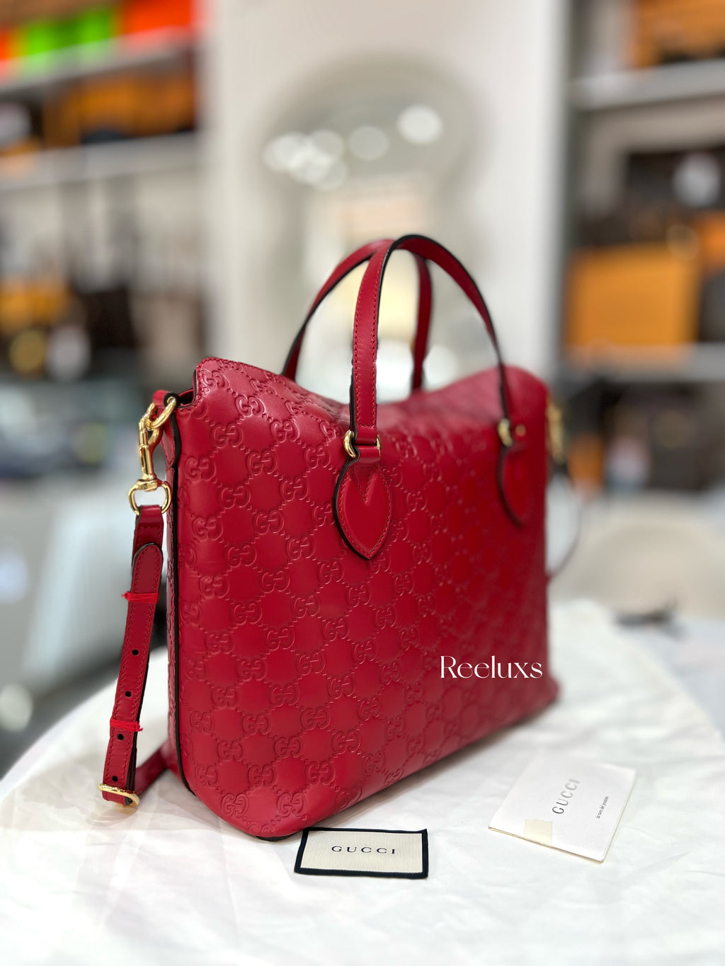 GUCCI Guccissima Leather Top Handle Tote Handbag