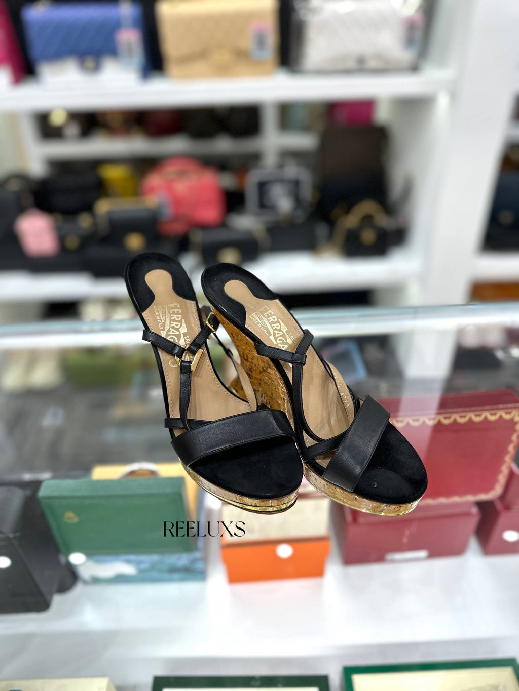 Salvatore Ferragamo strappy wedge sandal