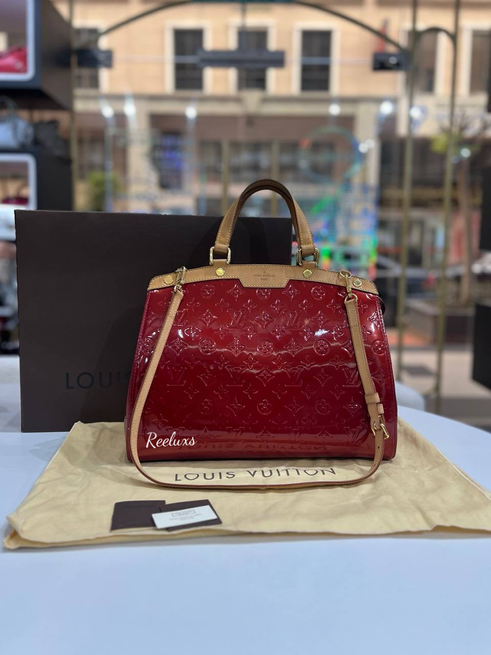 LOUIS VUITTON LV Monogram Vernis Brea MM Satchel Handbag / Shoulder Bag
