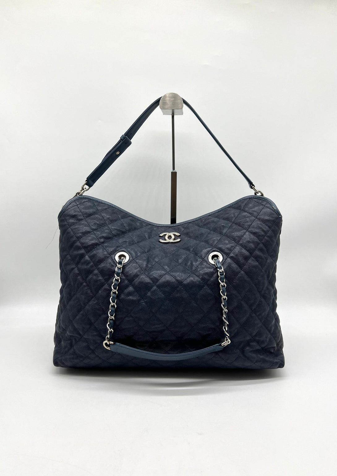 Chanel French Riviera Fold Tote Quilted Caviar Large - Reeluxs 