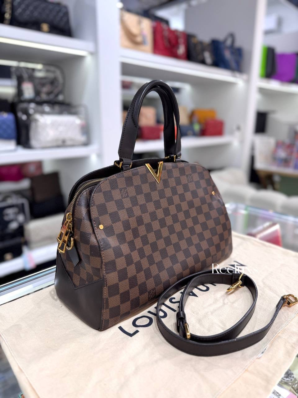 LOUIS VUITTON Damier Ebene Kenstington Bowling Bag