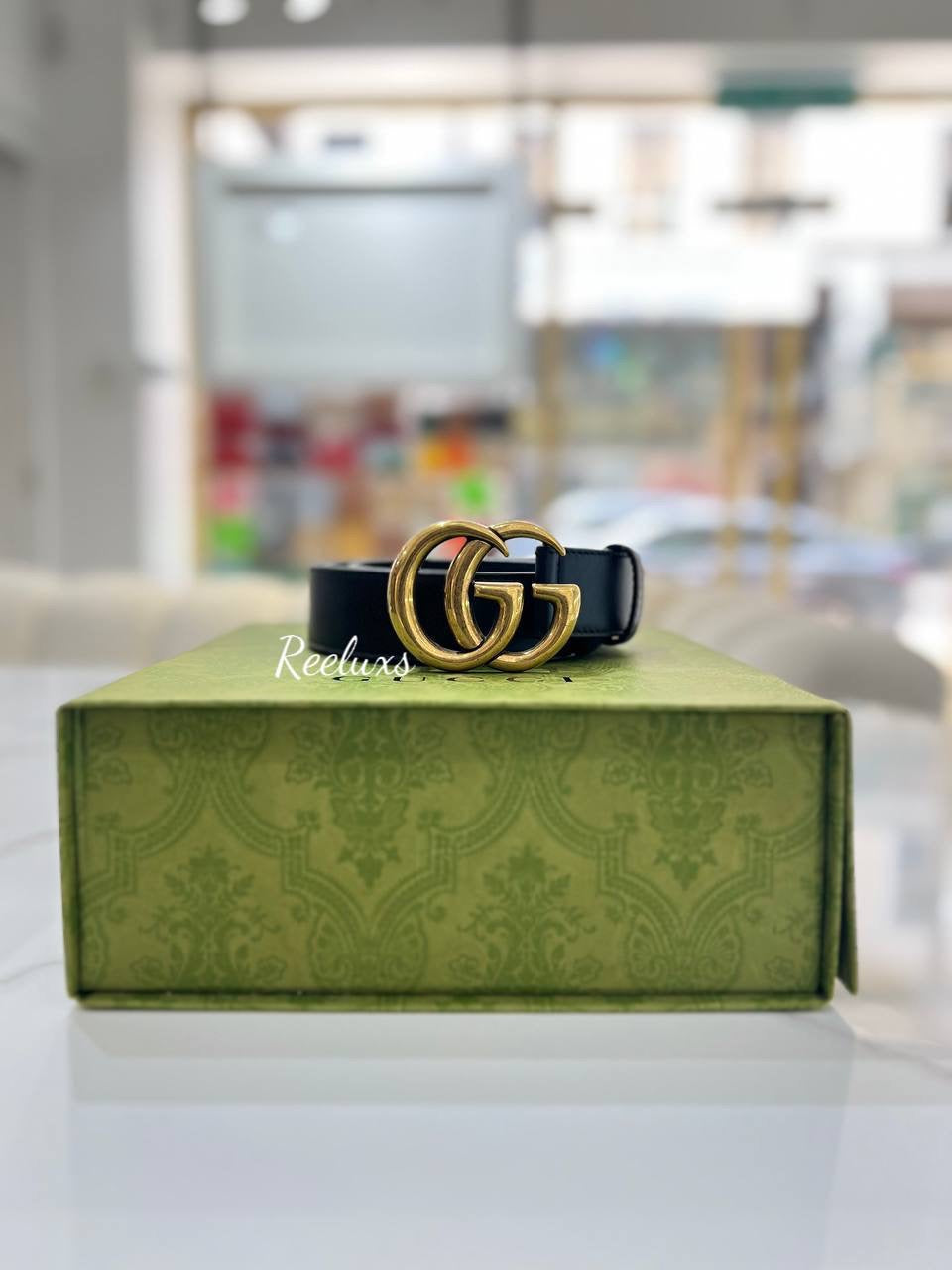 FULL SET GUCCI  GG Marmont Black Leather Belt