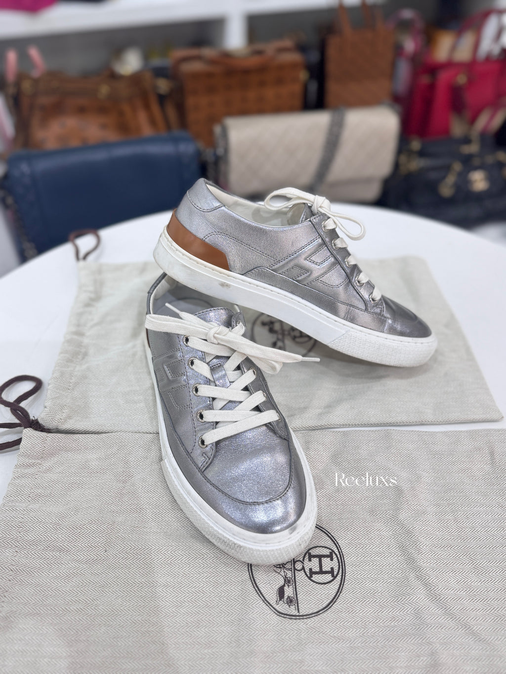 Hermès Deep Sneaker Metallic Nappa Leather